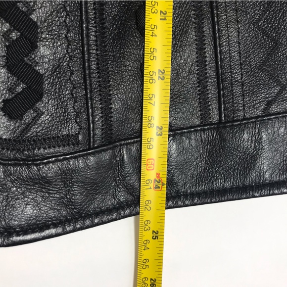 Vintage Nygard Collection Black Leather Front Mixed Media Jacket Size L - Picture 12 of 13